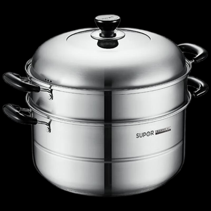 SUPOR 32cm 304 Stainless Steel Double-Layer Steamer