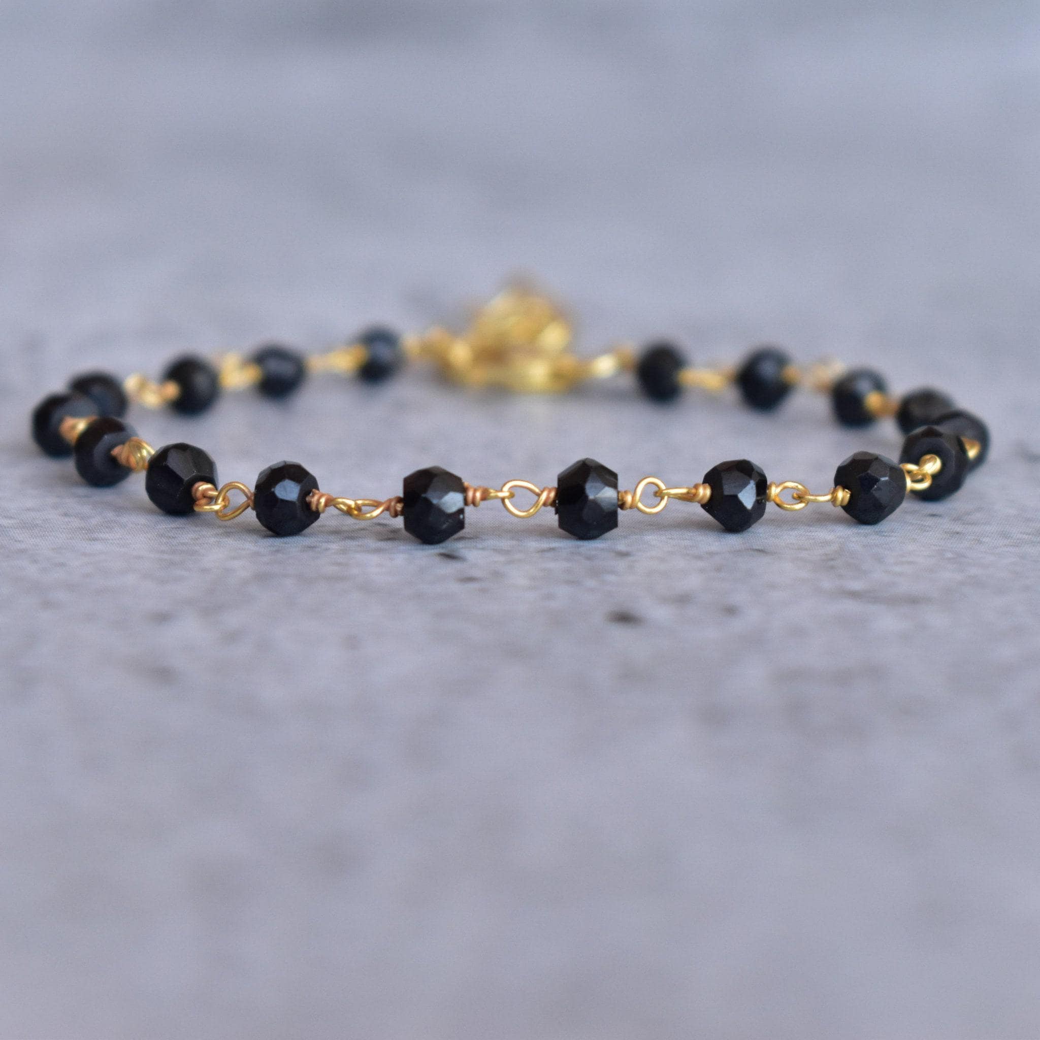 Black Onyx bracelet faceted Onyx Rosay