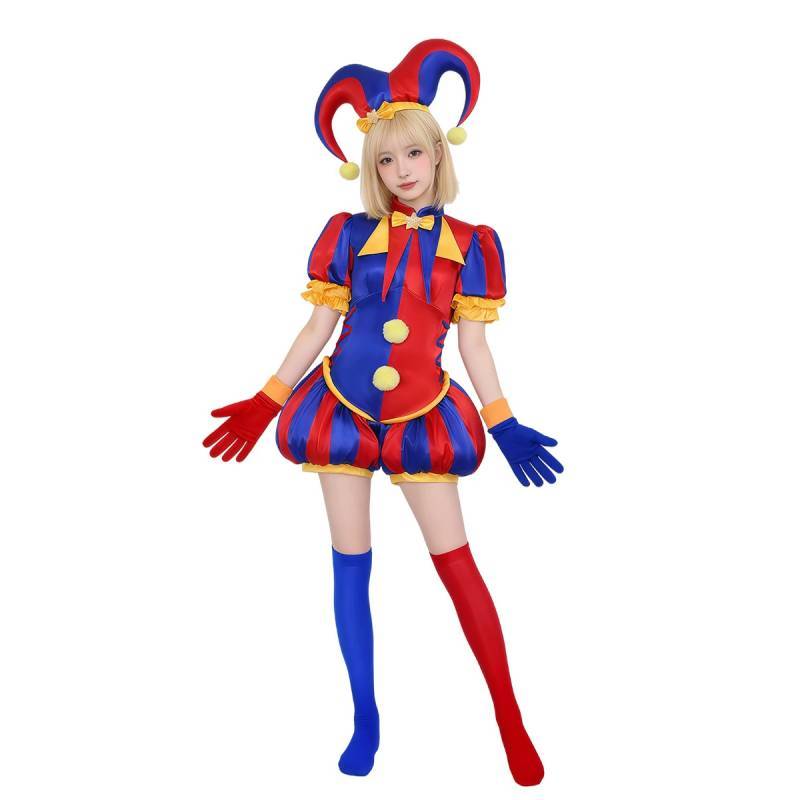 Das Erstaunliche Digitale Zirkus Pomni Cosplay Kostüm Aus Polyesterstoff Für Anime Convention Events