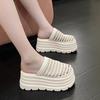 8CM Women High Heels Summer Females Breathable Platform Slippers Chunky Sneakers Wedge Sandals Slides Shoes Zandalias De Mujer