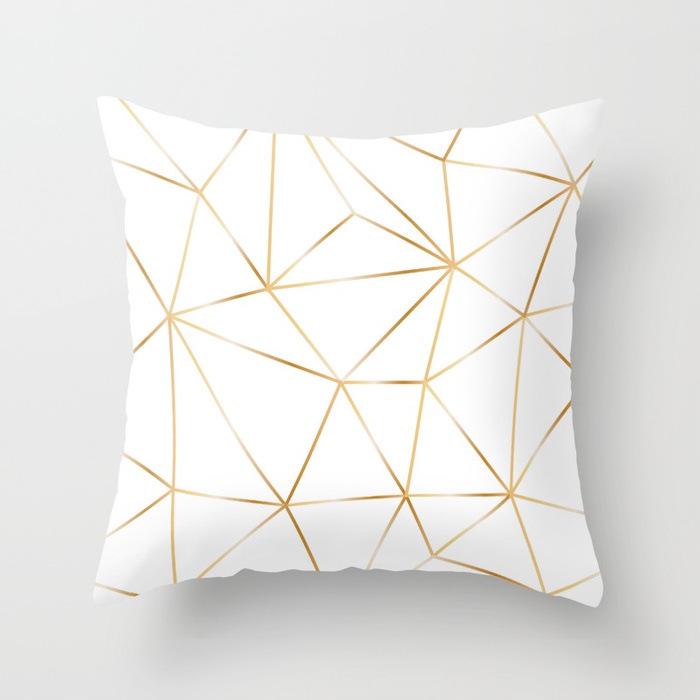 20 New Pink Marble Geometric Pillowcase Marble Velvet Sofa Cushion Cover