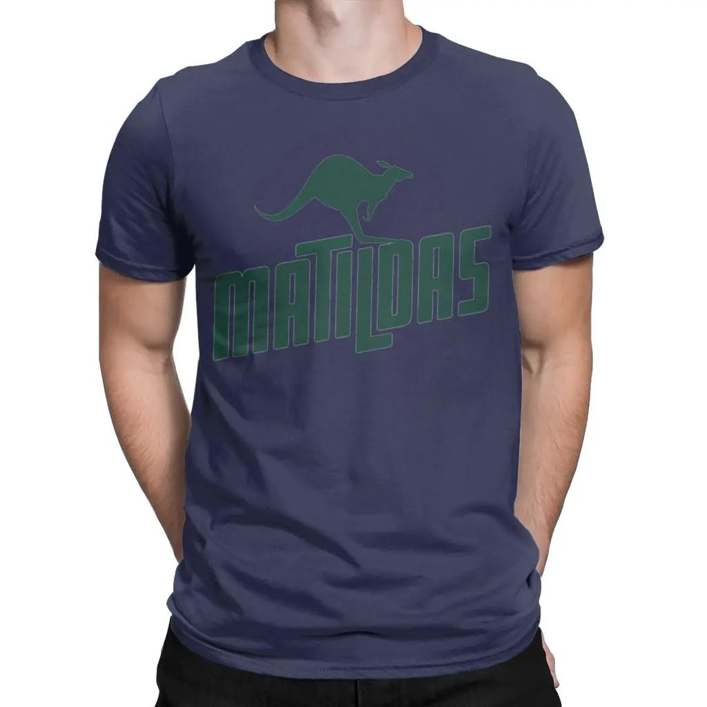 Matildas Kangaroo T-Shirts Men Australia Womens Soccer Unique Pure Cotton Tee Shirt Crewneck Short Sleeve T Shirt Summer Clothes