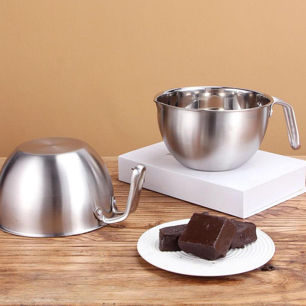 Water Bath Melting Pot Stainless Steel Chocolate Melting Pot Set Baking/melting Pot 2.6L Water Bath Bowl and 2L Melting Pot Set