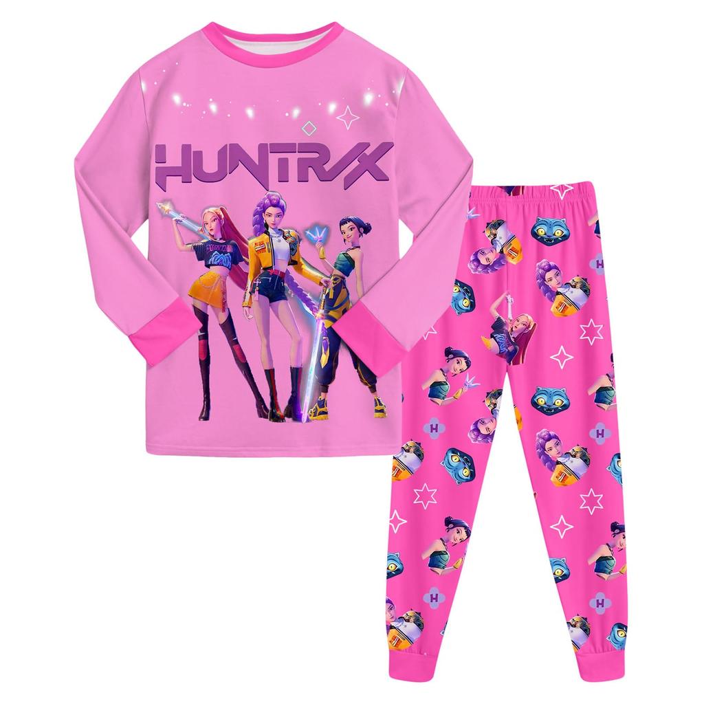 Costum de modă pentru copii Fustă Top cu mânecă lungă cu gât rotund Pantaloni