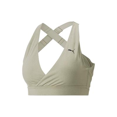 Solid Color Deep V-Neck Cross Back Sports Bra Women Underwear Birch-Green Multicolor 523625-90