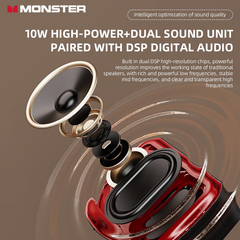 Monster DS01 Outdoor Portable Wireless Speaker BT V6.0 IP67 Waterproof 1500mAh High Fidelity Mini Subwoofer Acoustics