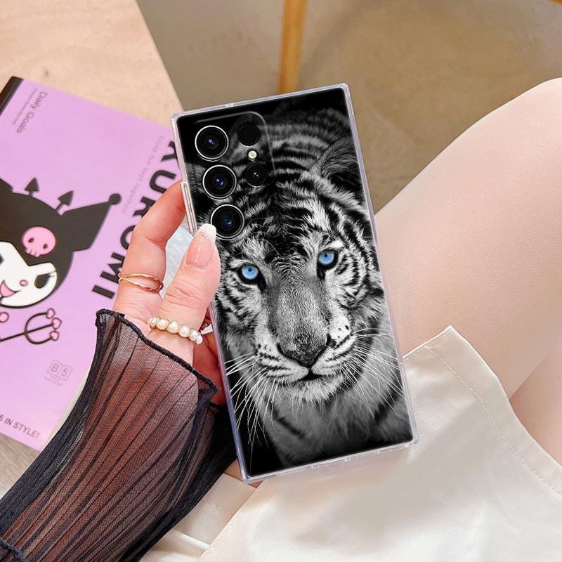 Wolf Lion Tiger Animal S25Ultra Phone Case For Samsung Galaxy S25 S24 S23 S21 Ultra S20 FE S22 Plus S24FE A56 A55 5G Clear Cover