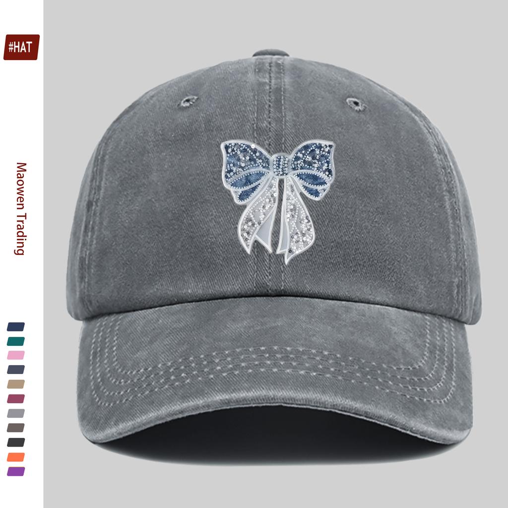pc pcs for Mens Womens Adjustable Trucker Cap with Bow Print Vintage Washed Buckle Strap Lightweight Baseball Hat Suita