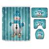 Christmas Shower Curtain Toilet Four-Piece Floor Mat Bathroom Absorbent Non-Slip Door Mat Carpet Bathroom Absorbent Foot Mat