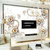 Papier peint Fleur en Relief 3D Fresque Bijoux Modernes Murale Fond Mur TV Salon Chambre Décoration Maison Fresques 3D