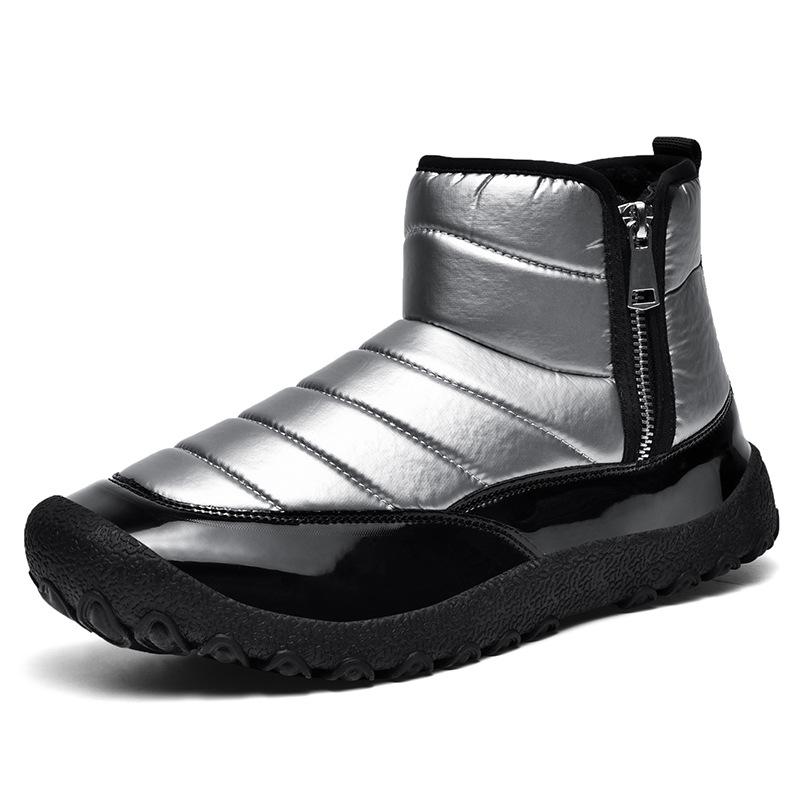 New down cloth waterproof snow boots warm short boots thickened and down winter cotton shoes non-slip shoes