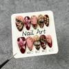 3D Floral Bow French Tip Press-On Nails With Cat Eye Effect Ultra-Thin Acrylic Nail Tips In Almond Shape Luxury Retro Style