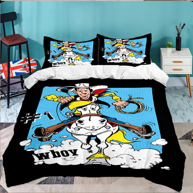Cowboy Horseback Luke 3pcs Bedding Set,Including 1pc Duvet Cover And 2pcs Pillowcases Perfect Gift for Christmas,Ideal for Bedroom, Dormitory