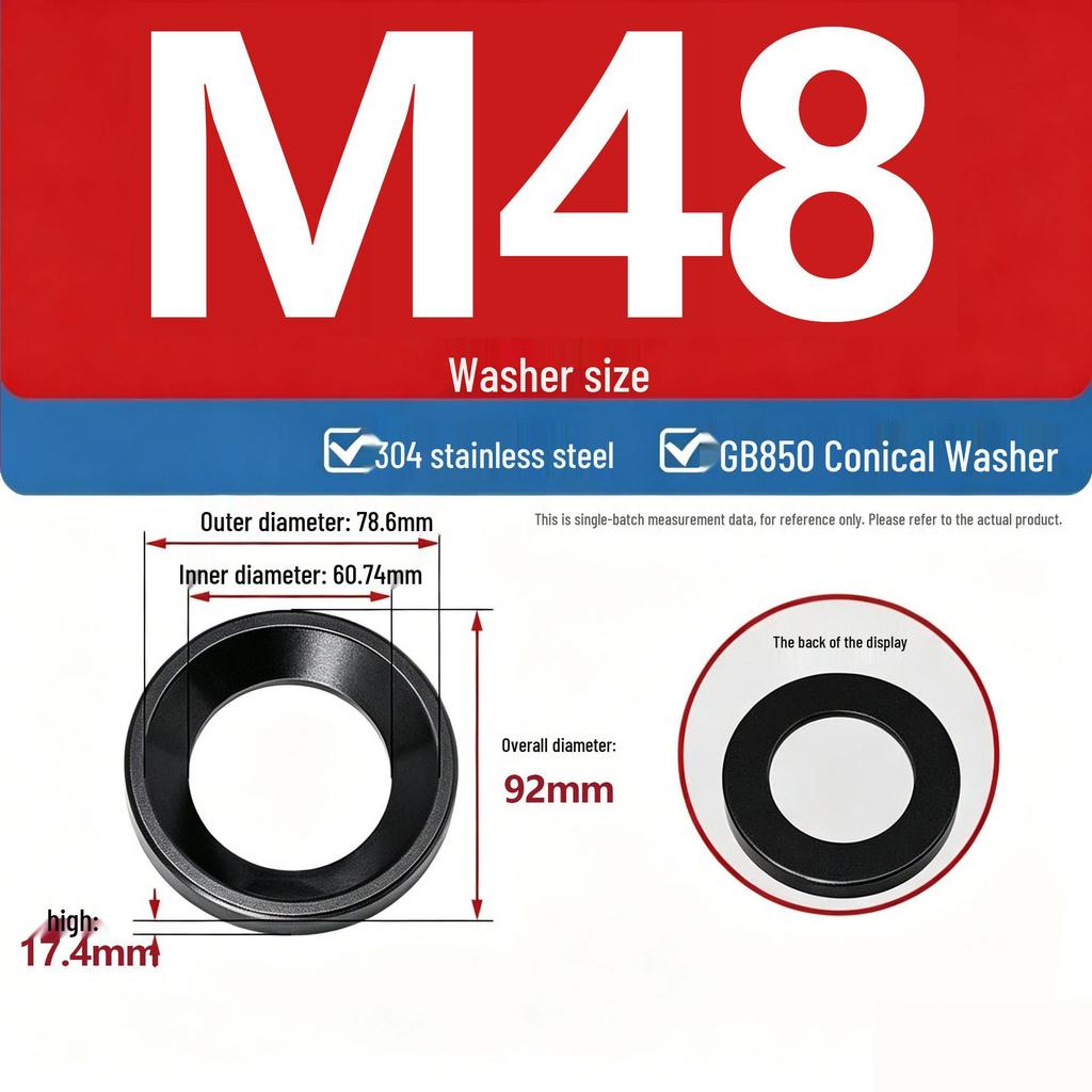 304 Stainless Steel Conical, Spherical, and Concave Convex Washers (M6, M8, M10, M12)