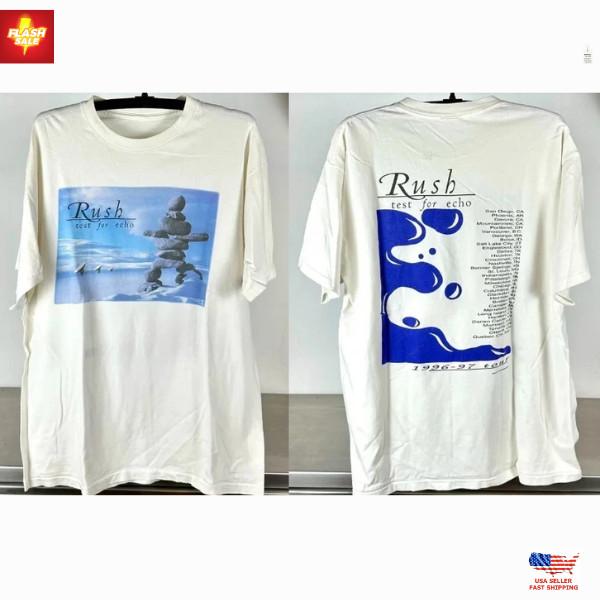 Винтажная футболка Rush Test For Echo Tour Rock Band 1996 года QT4241 Унисекс L
