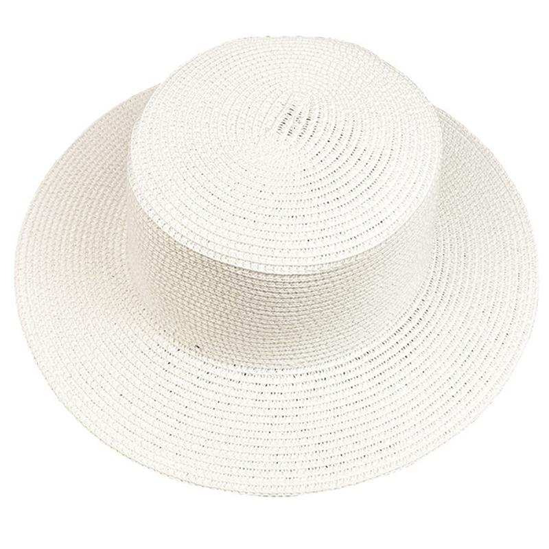 Summer Wide Brim Straw Hat Women Wide Brim Vacation Beach Hat Simple Foldable Travel for Sun Hat Sunscreen UV for Sun Ca