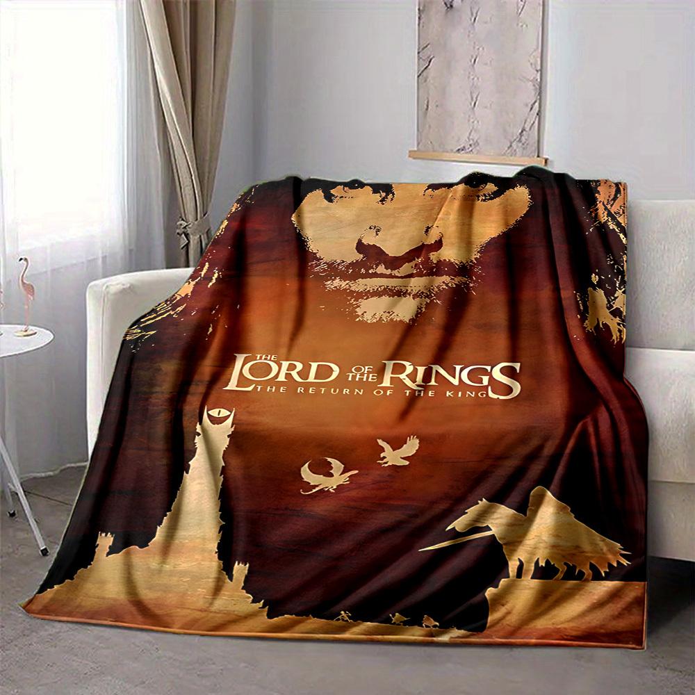 1pc The Lord of the Rings Blanket Lightweight Flannel Throw For Sofa, Bed, Travel, Camping, Livingroom, Office, Couch, Chair, And Bed