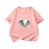 Kids Cotton T Shirt Cute Peeking Little Elephant Print Crew Neck Short Sleeve Tee Casual Breathable Boys Girls Summer Tops