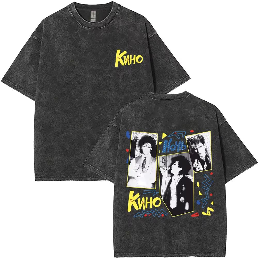 Prané Vintage Viktor Tsoi Hvězda jménem Slunce Grafická trička Pánská Dámská Ležérní Nadměrná Streetwear Klasický Ruský Rock