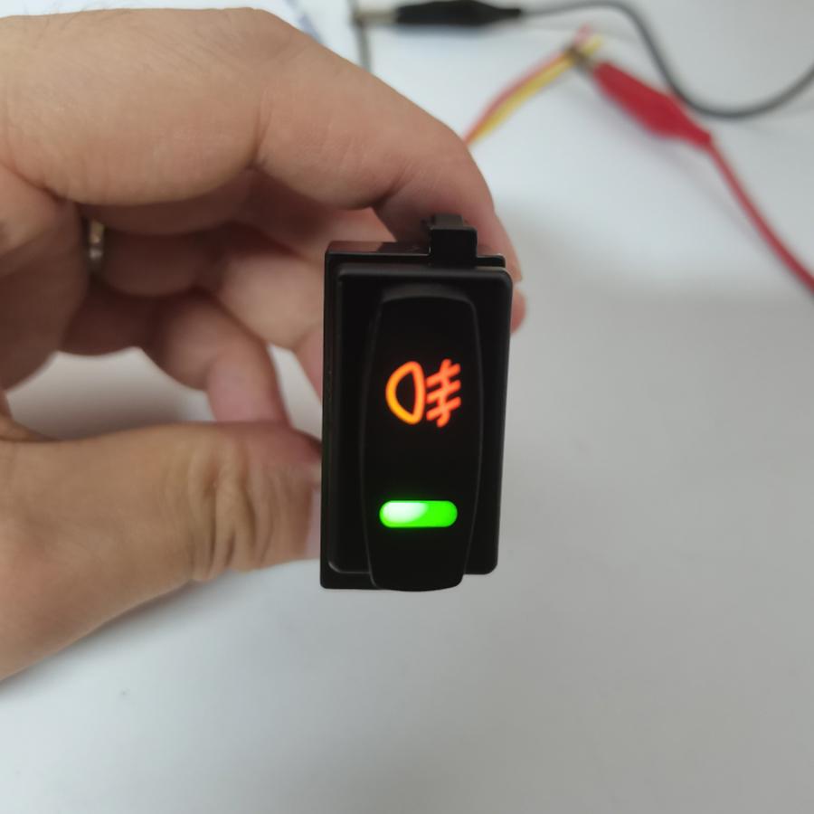 NHAUTP 1Pcs Car LED Fog Lights Switch Button For Renault Laguna II Megane Scenic Twingo Espace IV Master Trafic Orange+Green 12V