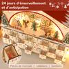 Light-up Advent Calendar, Fillable Advent Calendar, 24 Drawers, Village Scene, 36x10x34cm, Natural Wood