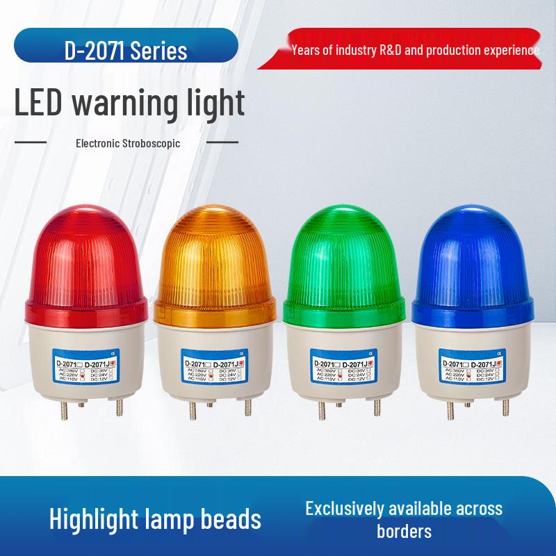 D-2071 LED Strobe Light 220V: Compact Sound & Light Alarm D-2071
