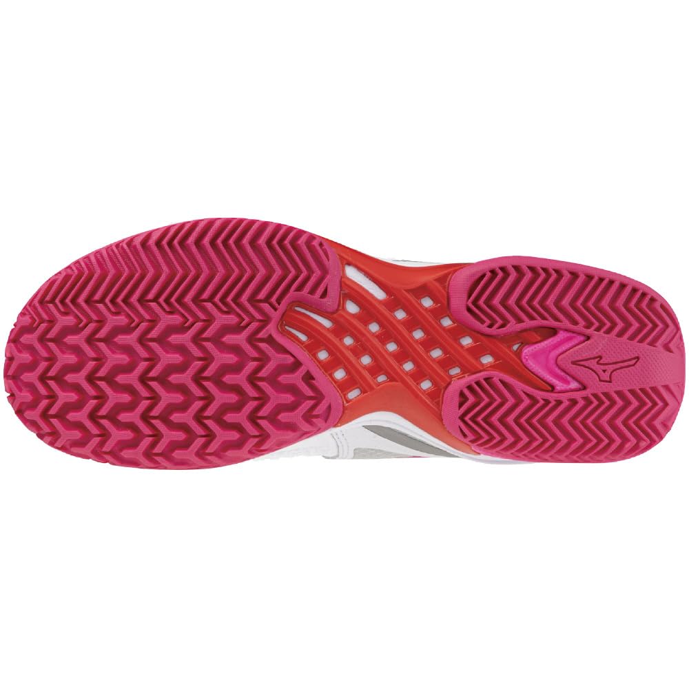 Tennis Shoes Wave Exceed TOUR 6 OC Artificial Grass Court Club Activities Lightweight Soft Tennis Hard Tennis White X Pink X Red Cm E [Mizuno]