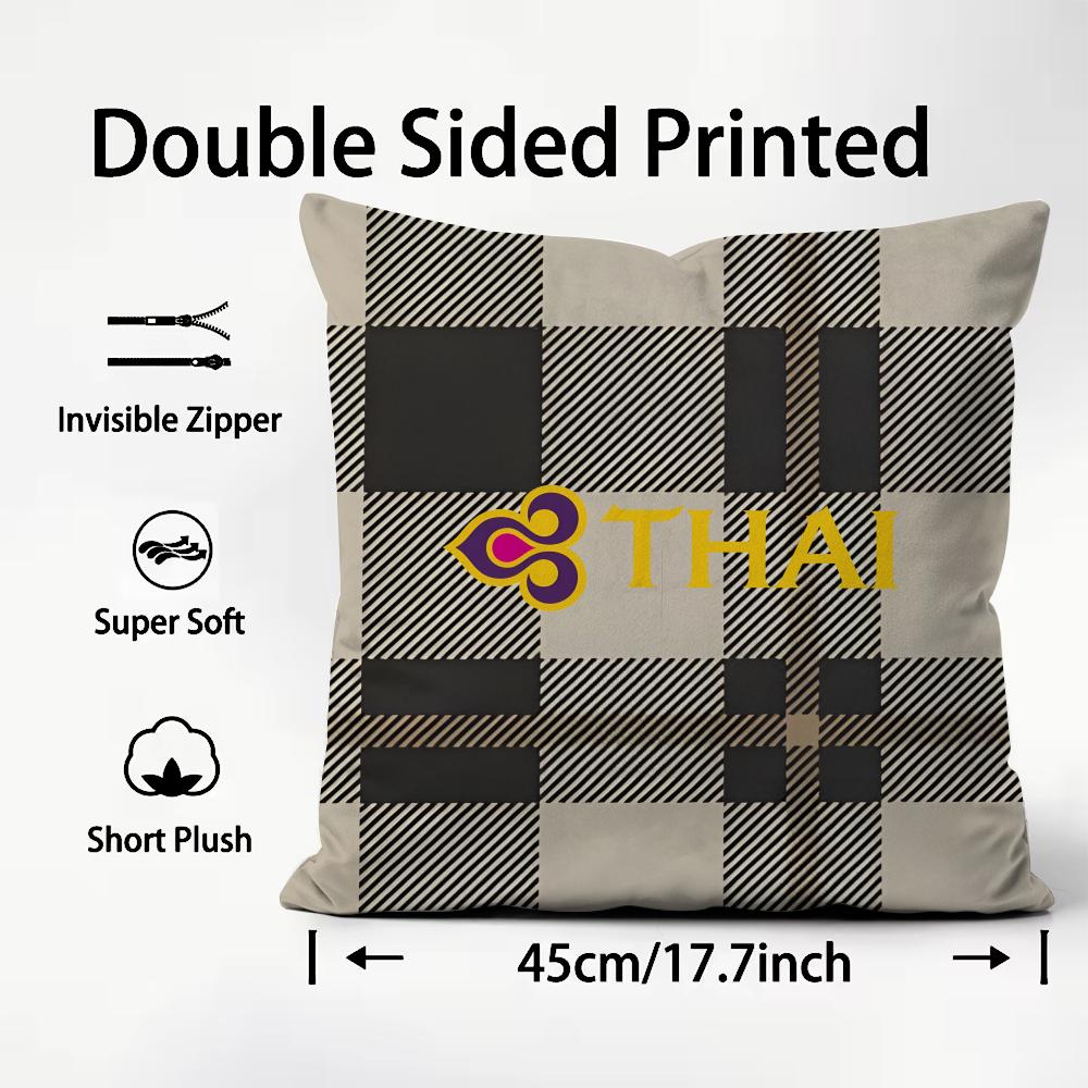 Thai Airways International Cushion Cover Pattern Printed Pillowcase For Living Room Sofa Cushion Cover & Bedroom Decor