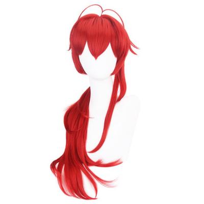 Anime 80CM Diluc Perucă Genshin Impact Cosplay Păr Roșu Long ondulat stil rezistent la căldură pentru adulți bărbați femei Halloween joc de rol
