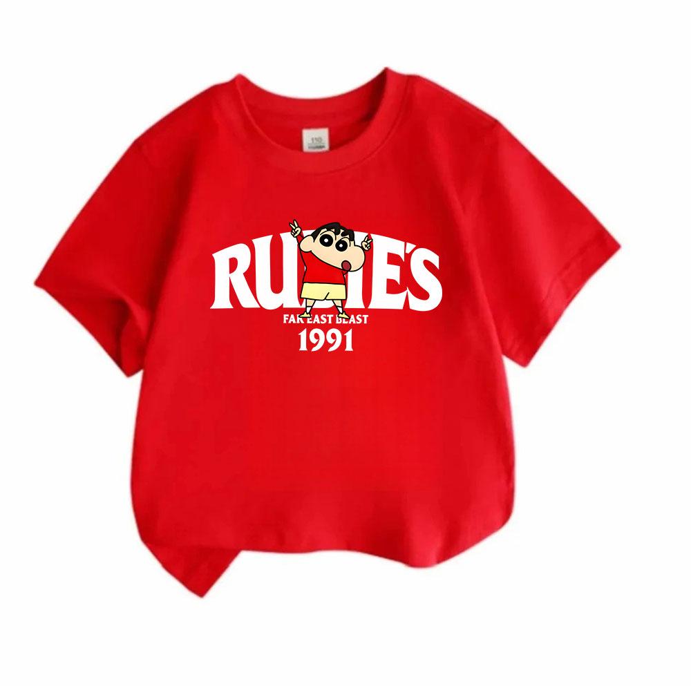 Kids Boys Girls Crew Neck Short Sleeve 100% Cotton T-Shirt, Cute Cartoon Funny Character Printed Casual Soft Breathable Summer Top Tee for Children Da