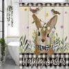 Easter Shower Curtain, Easter Bunny Pattern, Spring Easter Farmhouse Holiday Bathroom Decorative Shower Curtain, Waterproof Sho
