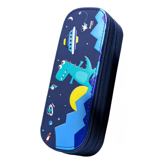 Astronaut Pencil Case for Kids Large Capacity Space Theme Pencil Pouch with Rocket Print Waterproof Thick Canvas Stationery Bag for Boys Girls