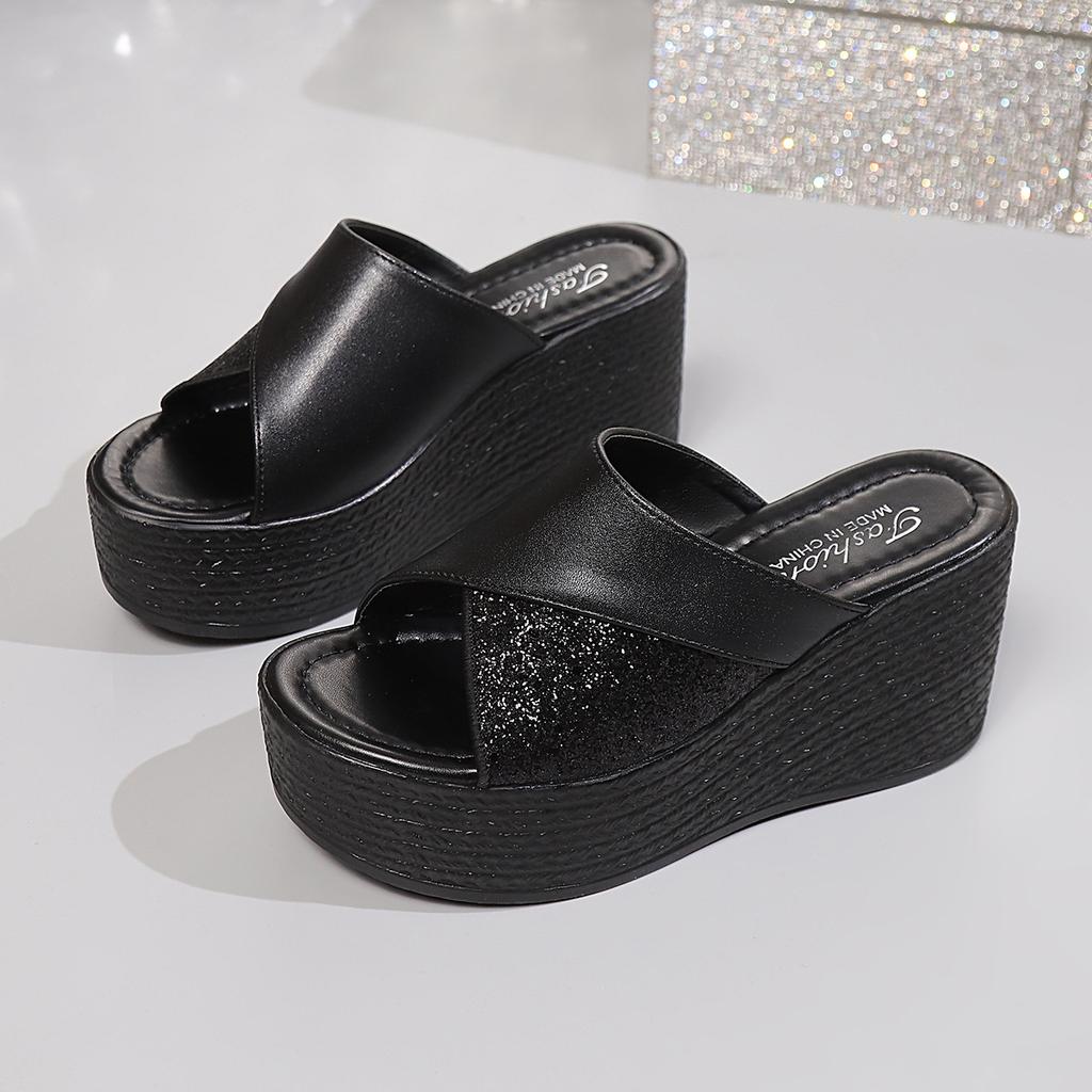 Plus Size Chunky Heeled Sandals for Women Summer New Arrivals Fashionable Versatile Outdoor Casual Beach Flip-Flops