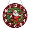 2D Flat DIY Xmas 5D Hanging Clock Art Craft Irregular Shaped Drilling Diamond Art Clock Pendant Kit for Living Room Decoration