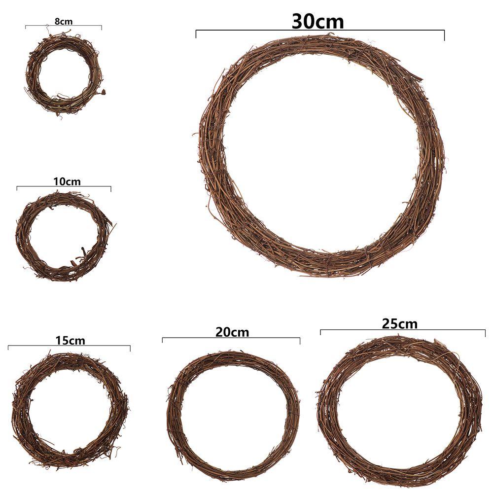 DIY Craft Wedding Wreaths Christmas Decor Window Door Hanging Rattan Garland Wreath Wicker Round/Heart  Shape Sepak Takraw