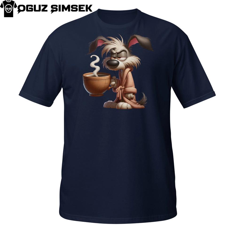 

Grumpy Coffeehound Shirt | Funny Dog Morning Mug Cartoon Des Unisex Shirt 3XL