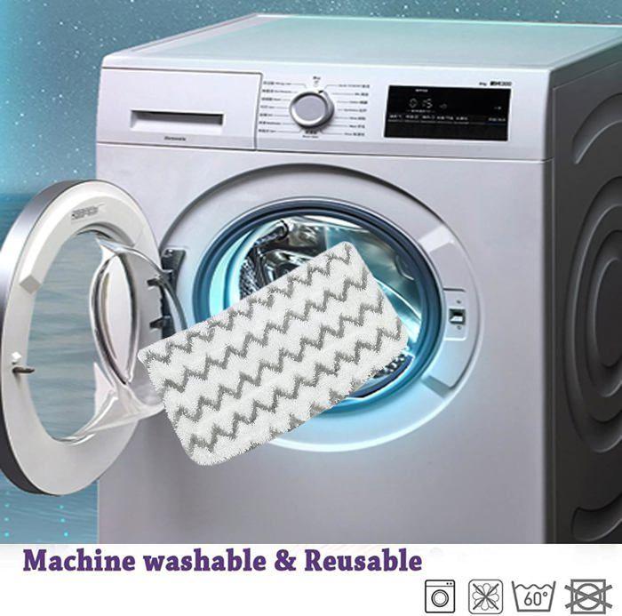 8 tampons microfibre de remplacement pour balai vapeur Shark S1000 S1001C S1000C S1000WM - blanc