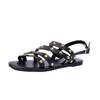 Mode Damen Sandalen Sommer Neu Flach Runde Spitze Nieten Dünner Riemen Schnalle Schuhe Damen Lässig Bequem Leicht Weiche Sohle Sandalen Damen