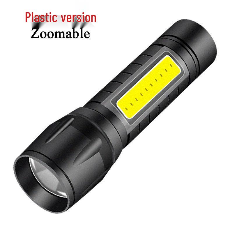Compact LED Flashlight with Telescopic Zoom, USB Rechargeable, Portable Design