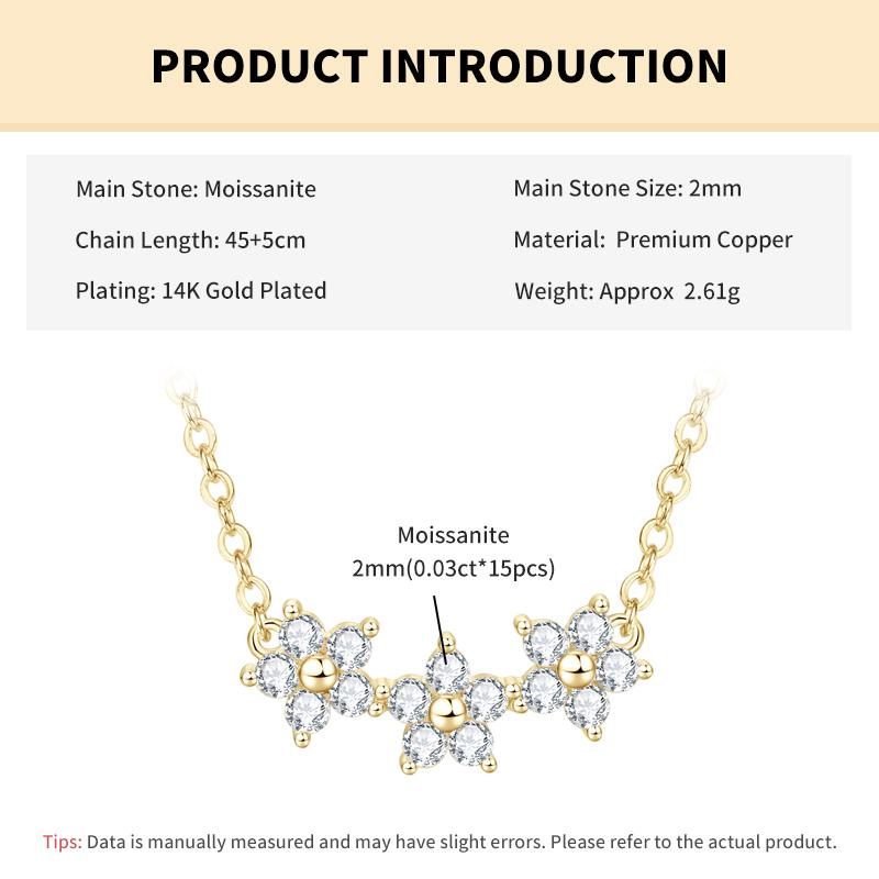 Rrjzz D Color VVS1 2MM Round Cut Moissanite Pendant Necklace for Women Certified Lab Created Imitation Diamond Necklace Jewelry 45-50cm