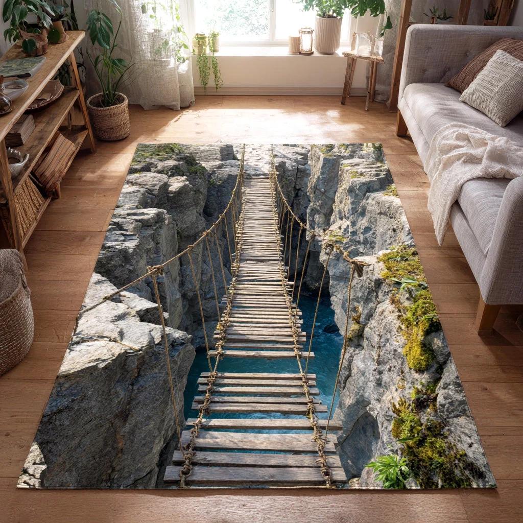 3D Visual Bathroom Absorbent Foot Mat - Dirt-Resistant, Easy-to-Clean, Entrance Doormat
