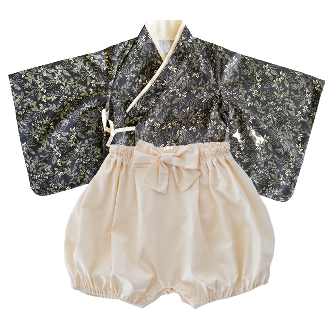 

SLINX Детский комбинезон-кимоно с хакама для девочек и мальчиков, идеально подходит для посещения храма, празднования 100 дней и первых праздников, HF021 (70, Хаки)