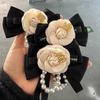 Modern Pearl Floral Pin With Butterfly Knot Design For Adult Formal Wear