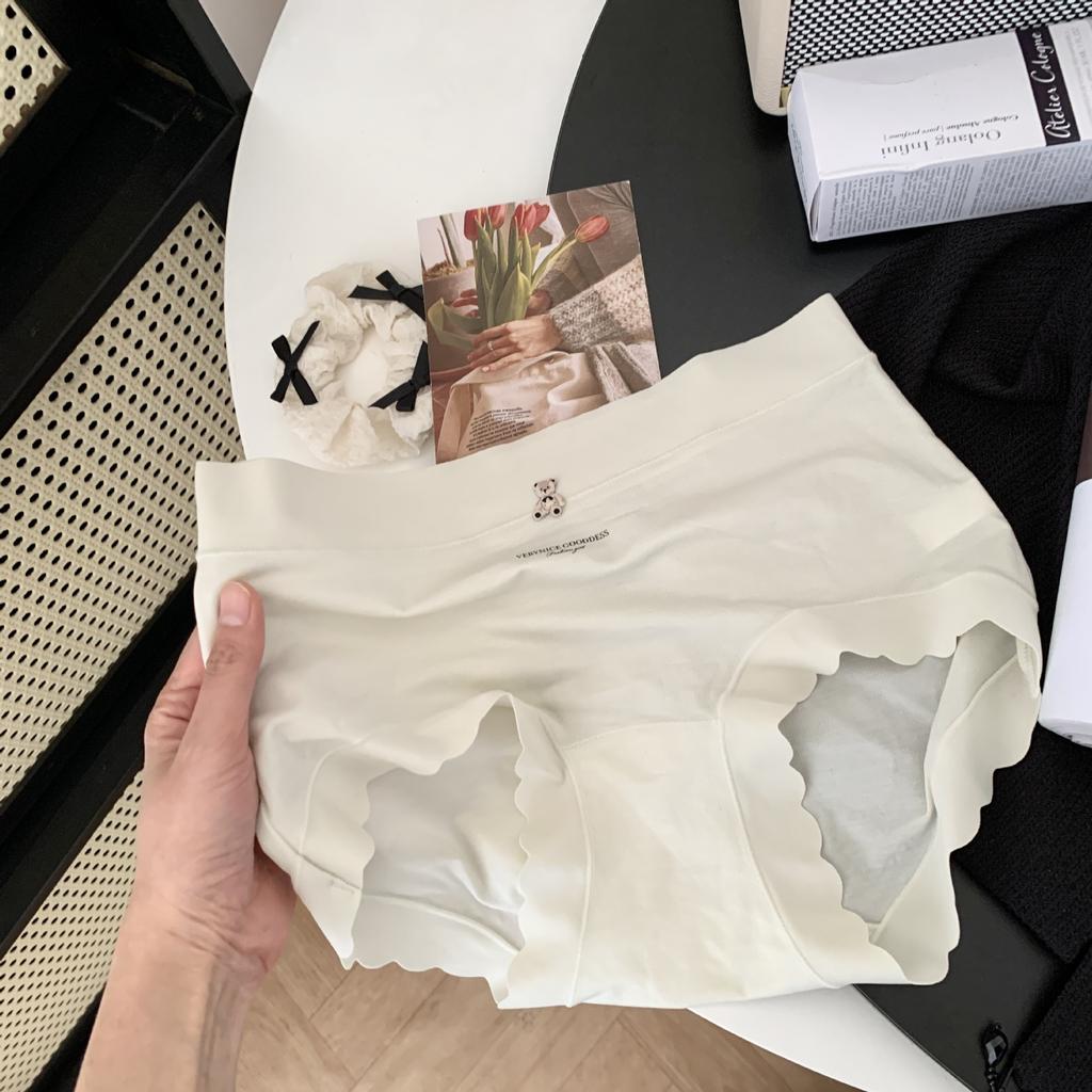 Culotte triangle unie pour femme Printemps Été Ours 10A Antibactérienne Anti-moisissure Entrejambe Ceinture à la taille