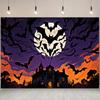 Scary Halloween Backdrop Banner-Castle with Bats&Full Moon for Indoor/Outdoor Parties,Graduation,Halloween Decor,Event
