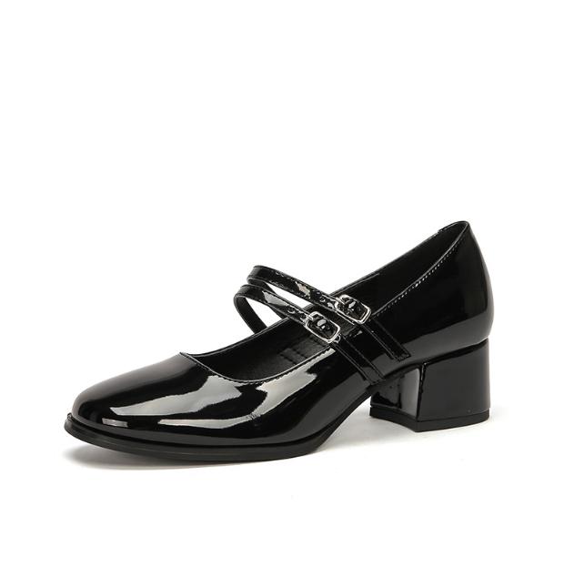 Spring Thick Heel Women Mary Jane Shoes Shallow Ladies Casual Butterfly-knot Shoes Eelgant Dress Leather Shoes