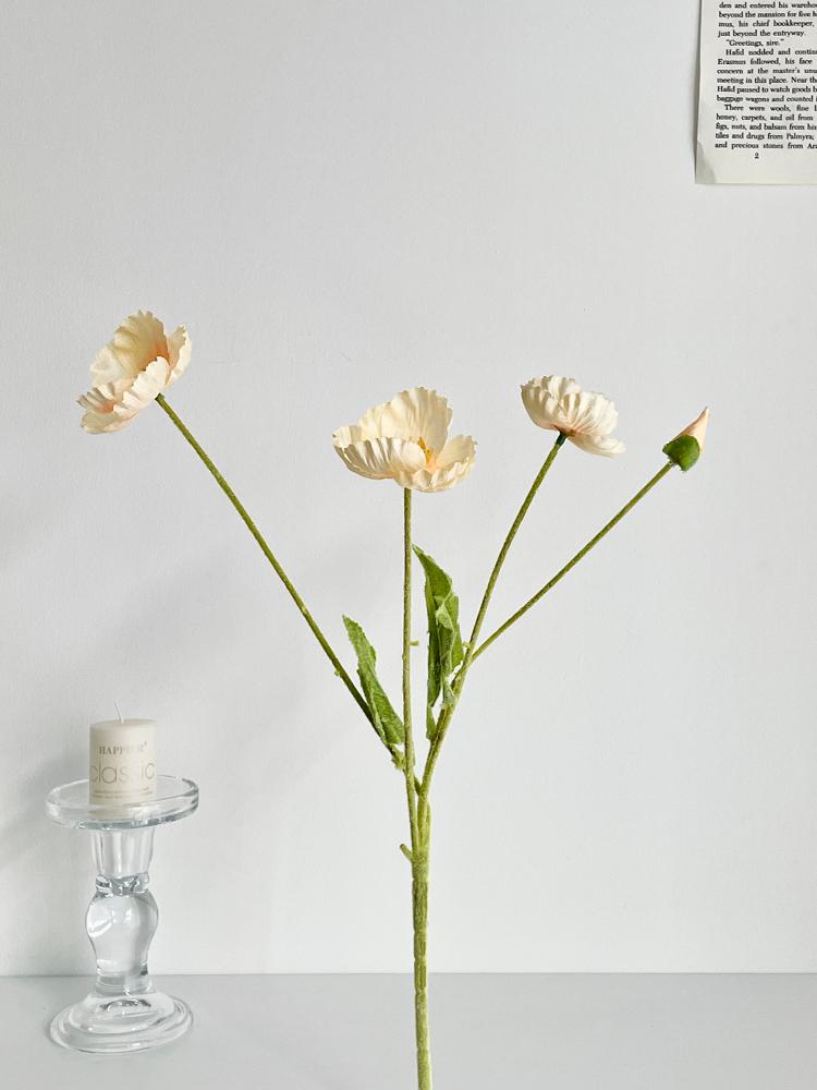 Poppy Pink Icelandic Artificial Flower Bouquet for Living Room Decoration