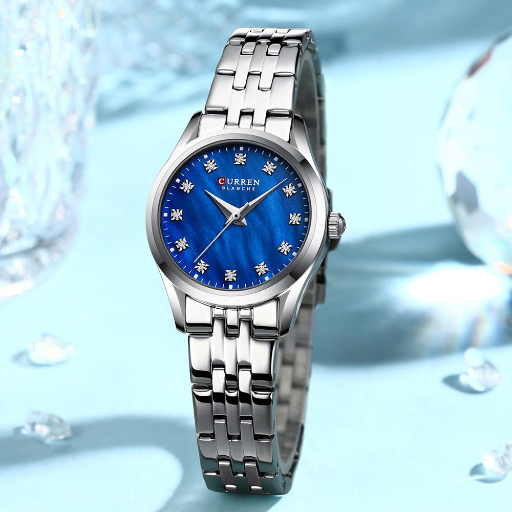 CURREN 9111 Women's Waterproof Steel Band Quartz Fashion Casual Wristwatch