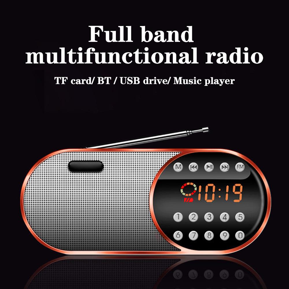 Portátil mini rádio fm sem fio bluetooth 5.0 alto-falantes tf \ usb \ led função flashling suporte 3.5mm fone de ouvido mp3 player