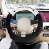 Universal Winter Plush Car Steering Wheel Cover Cute Cartoon Panda Design Ladies Heating Handle Cover for Various Models